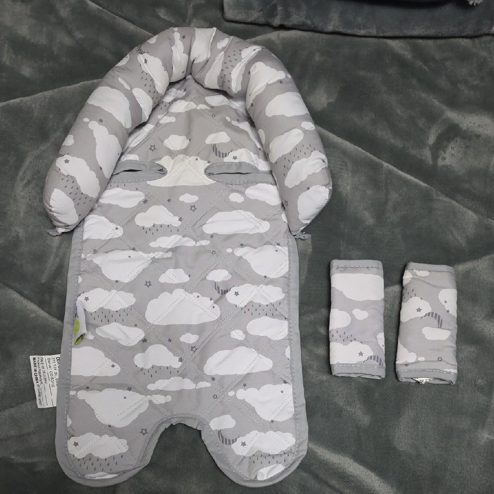 Head Support And Strap Cover For Stroller Or Carseat